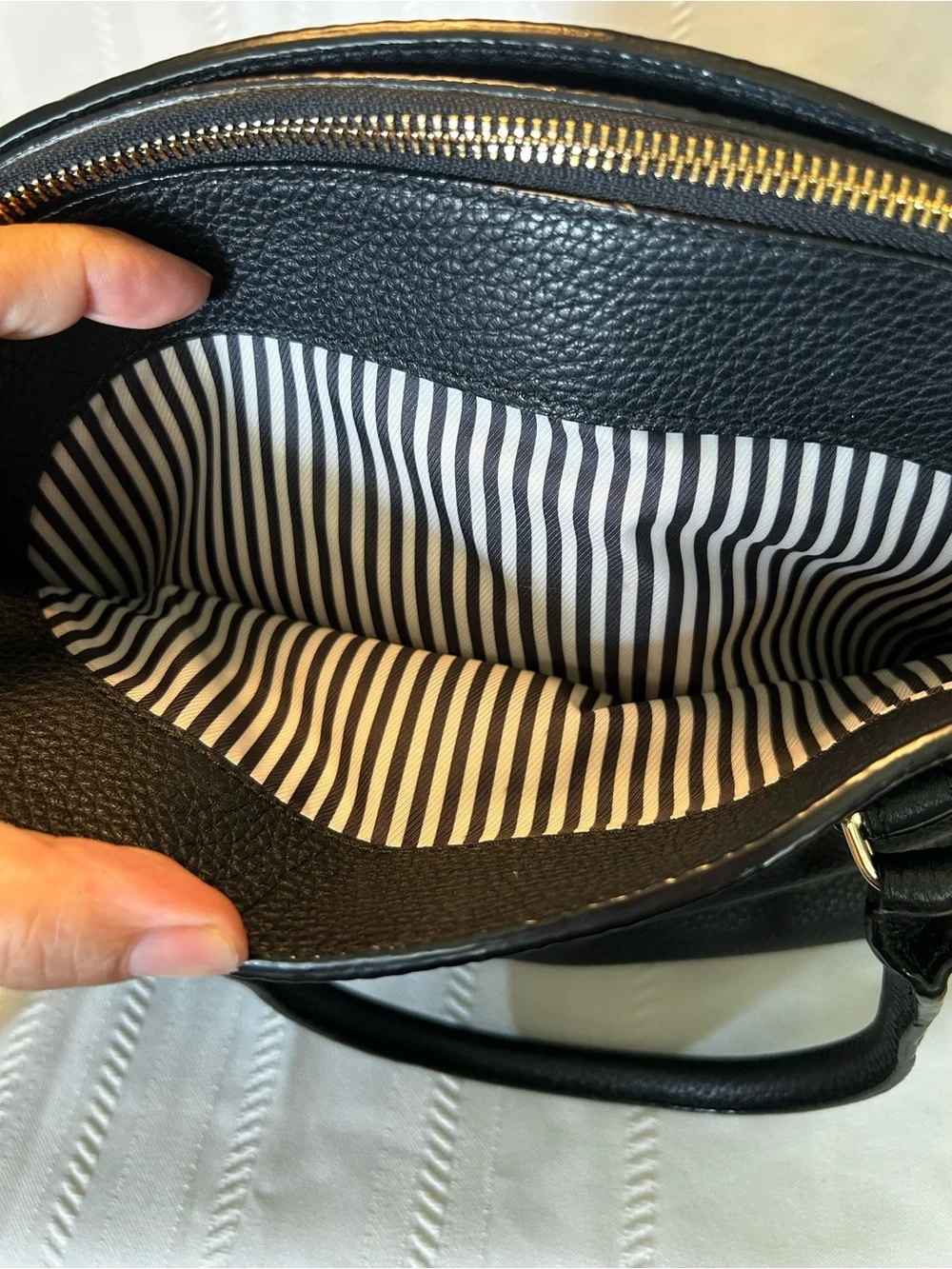 Kate Spade New York Jackson Street Lottie Satchel Purse Crossbody Black Leather